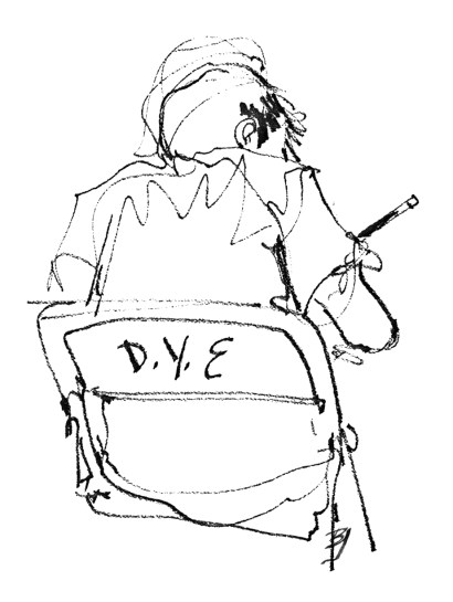 Boy Writing at DYE