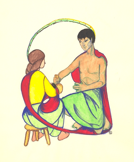 Painted at 13: Seal Man with Girl